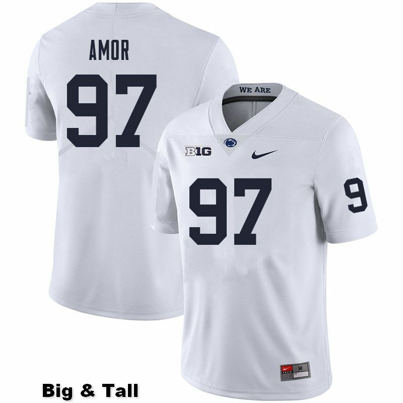 NCAA Nike Men's Penn State Nittany Lions Barney Amor #97 College Football Authentic Big & Tall White Stitched Jersey QHQ7898GM